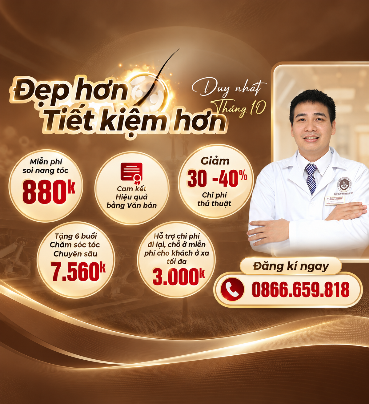 Ưu đãi khi đặt hẹn Online tại Trung tâm Cấy ghép tóc Y học Quốc tế